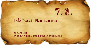 Técsi Marianna névjegykártya